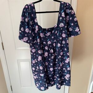 Draper James Purple and Navy Floral Dress